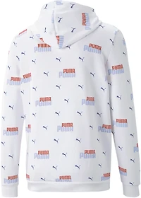 PUMA Men's Essentials+ Logo Power Allover Print Fleece Hoodie