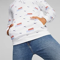 PUMA Men's Essentials+ Logo Power Allover Print Fleece Hoodie