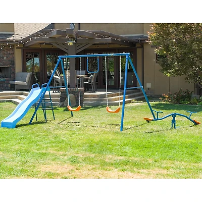 Fitness Reality Kids' 6-Station Swing Set with Seesaw
