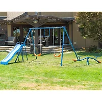 Fitness Reality Kids' 6-Station Swing Set with Seesaw