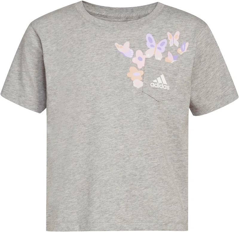 adidas Girls' Heather Pocket Short Sleeve T-shirt