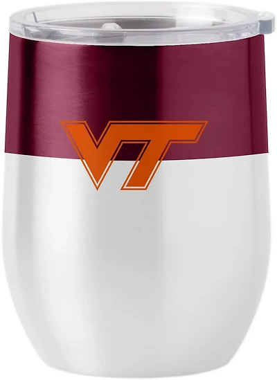 Logo Brands Virginia Tech 16 oz Colorblock Stainless Curved Beverage Tumbler