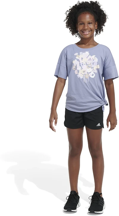 adidas Girls' Loose Front Tie T-shirt