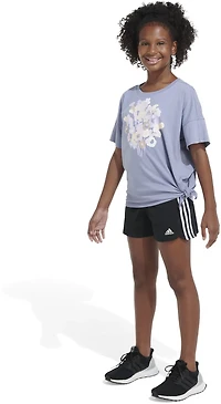 adidas Girls' Loose Front Tie T-shirt