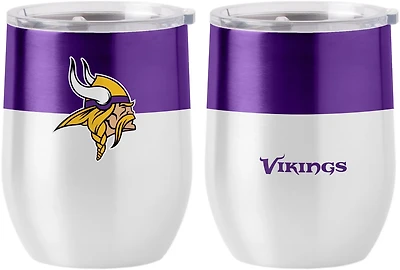 Logo Brands Minnesota Vikings 16 oz Colorblock Stainless Curved Beverage Tumbler