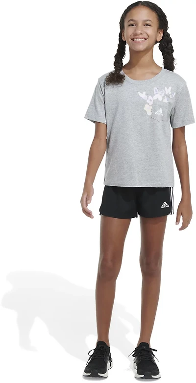 adidas Girls' Heather Pocket Short Sleeve T-shirt