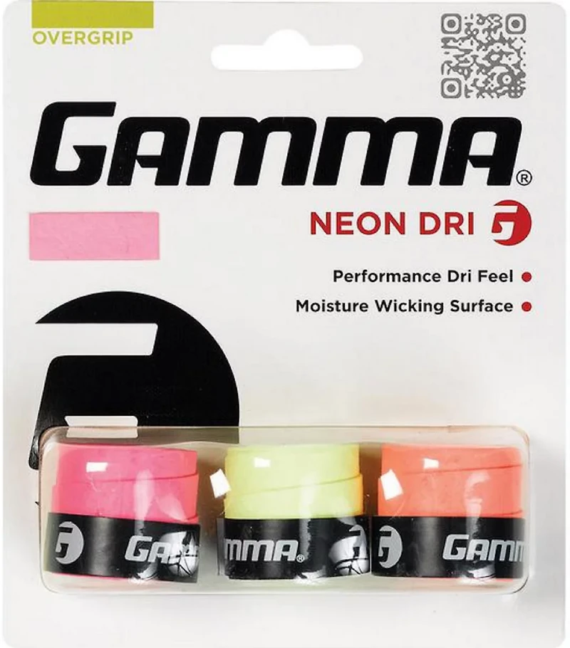 Gamma Neon Dri Tennis Overgrip 3-Pack