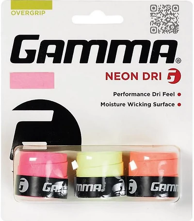 Gamma Neon Dri Tennis Overgrip 3-Pack