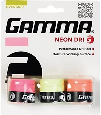Gamma Neon Dri Tennis Overgrip 3-Pack