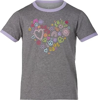 BCG Girls' Cotton Ringer Flower T-shirt