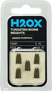 H2OX 1/8 oz Tungsten Worm Weights 5 Pack