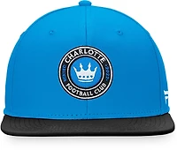 Fanatics Men's Charlotte FC Fundamental Adjustable Structured Flat Brim Snapback Cap