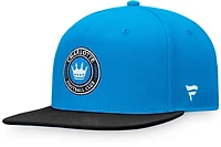 Fanatics Men's Charlotte FC Fundamental Adjustable Structured Flat Brim Snapback Cap