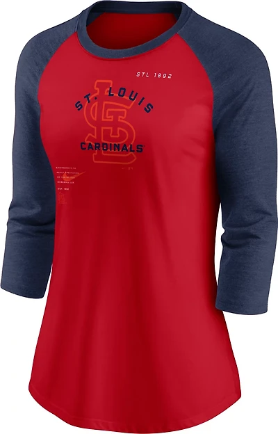 Nike Women's St. Louis Cardinals Next Up 3/4 Sleeve Raglan Top