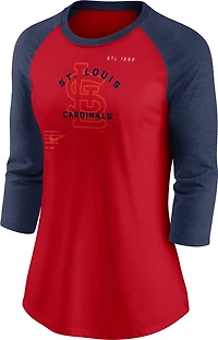 Nike Women's St. Louis Cardinals Next Up 3/4 Sleeve Raglan Top