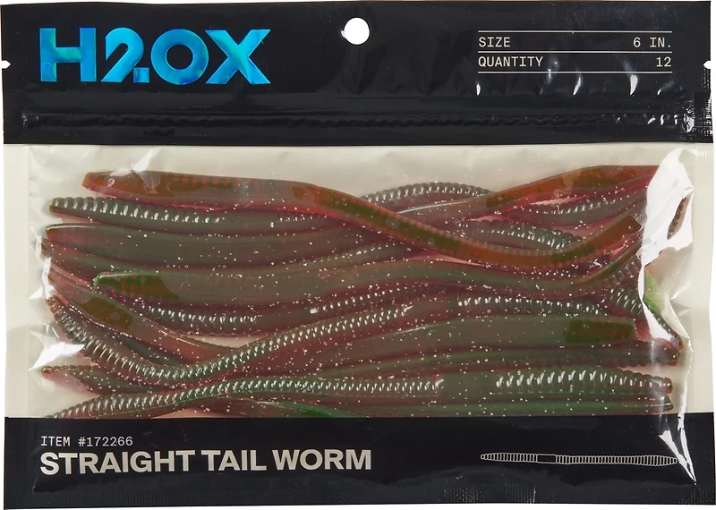 H2OX 6 inch Straight Tail Worm 12 Pack