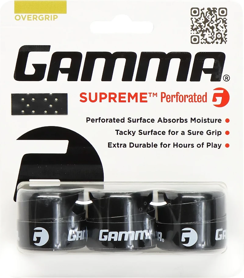 Gamma Supreme Perforated Tennis Overgrip 3-Pack
