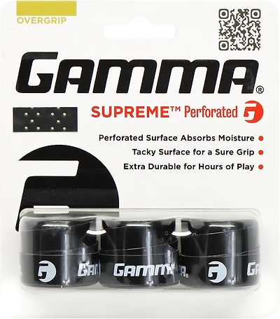 Gamma Supreme Perforated Tennis Overgrip 3-Pack