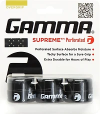 Gamma Supreme Perforated Tennis Overgrip 3-Pack