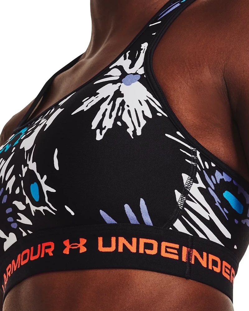 Under Armour Women's Crossback Print Mid Sports Bra