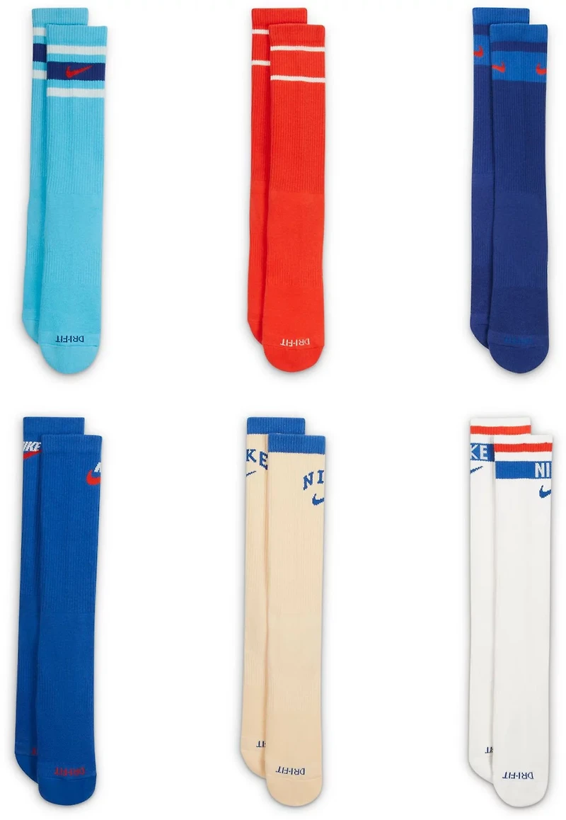 Nike Adults' Everyday Plus Retro Crew Socks 6-Pack