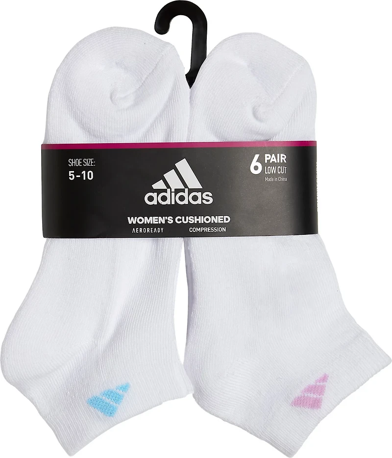 adidas Women's Athletic Cushioned Low-Cut Socks 6-Pack