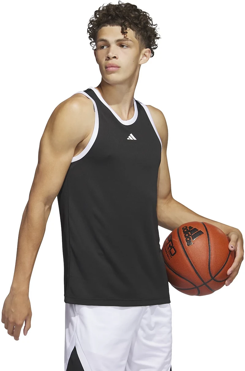 adidas Men's 3-Stripes Basketball Tank Top