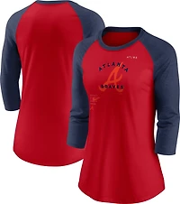 Nike Women's Atlanta Braves Next Up 3/4 Sleeve Raglan Top