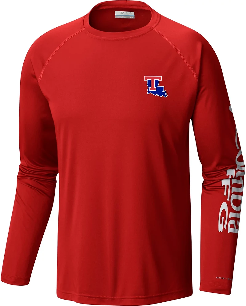 Columbia Sportswear Men's Louisiana Tech University Terminal Tackle Fish Flag Long Sleeve T-shirt