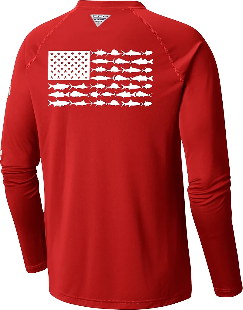 Columbia Sportswear Men's Louisiana Tech University Terminal Tackle Fish Flag Long Sleeve T-shirt