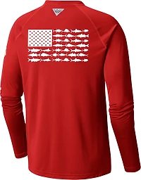 Columbia Sportswear Men's Louisiana Tech University Terminal Tackle Fish Flag Long Sleeve T-shirt