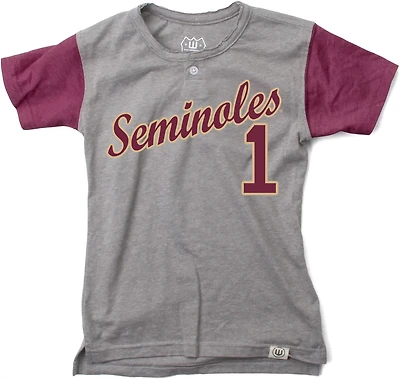 Wes and Willy Boys' Florida State University Baseball Henley Short Sleeve T-shirt