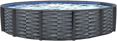 Blue Wave Affinity 24 ft Round Resin Top Rail Swimming Pool Package