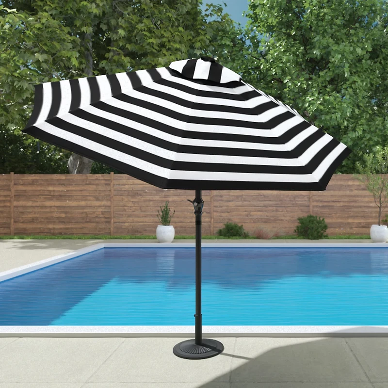 Mosaic 9ft Striped Fade-Resistant Patio Umbrella