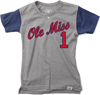 Wes and Willy Boys' University of Mississippi Baseball Henley Short Sleeve T-shirt