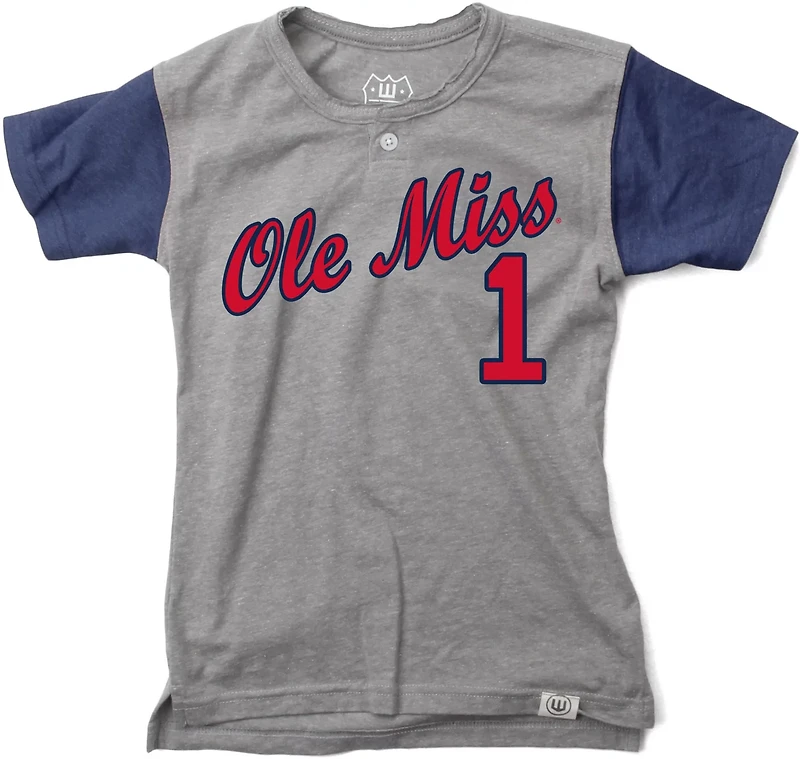 Wes and Willy Boys' University of Mississippi Baseball Henley Short Sleeve T-shirt