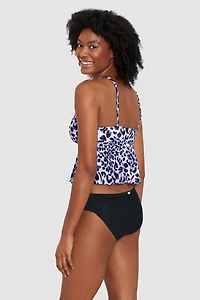 Freely Women's Ring Front A-Line Cropped Tankini  Swim Top