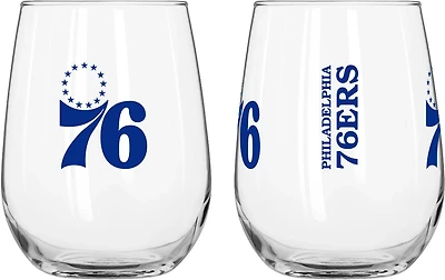 Logo Brands Philadelphia 76ers Gameday 16 oz Curved Beverage Glass