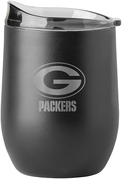 Logo Brands Green Bay Packers Etch Black Powder Coat 16 oz Curved Tumbler
