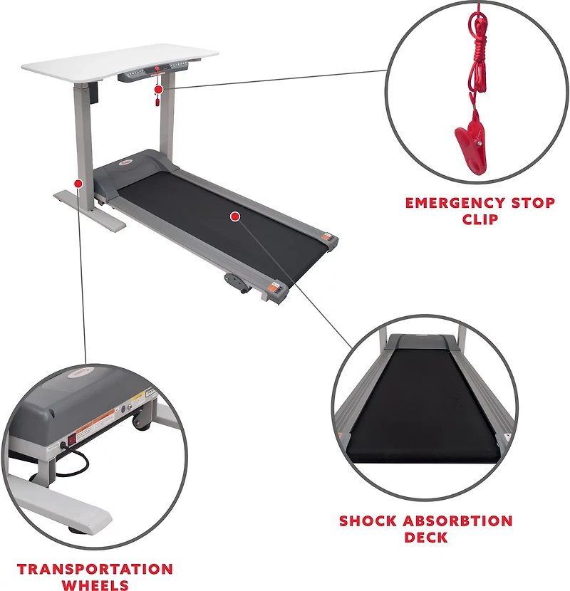 Sunny Health & Fitness Treadmill with Detachable Desk