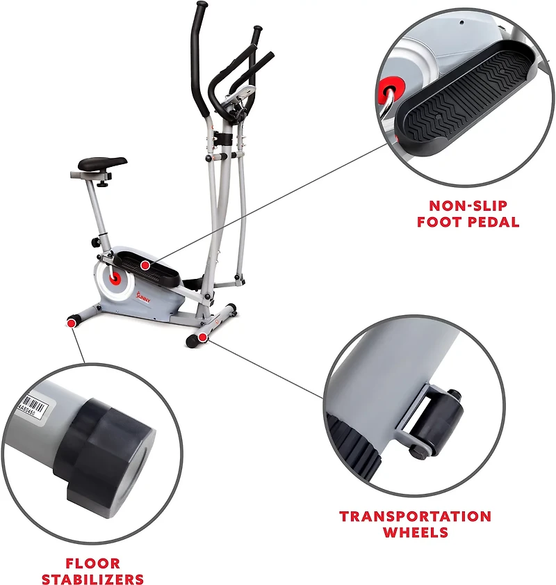 Sunny Health & Fitness Essential Interactive Series Seated Elliptical Trainer