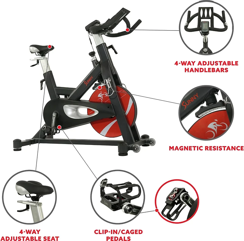 Sunny Health & Fitness Evolution Pro II Magnetic Indoor Cycling Bike