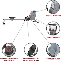Sunny Health & Fitness Space Efficient Magnetic Rower