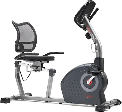Sunny Health & Fitness Elite Interactive Series Magnetic Recumbent Bike