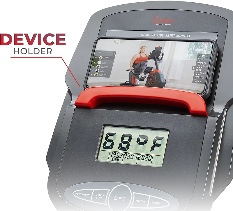 Sunny Health & Fitness Elite Interactive Series Magnetic Recumbent Bike