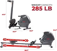 Sunny Health & Fitness Premium Magnetic Rowing Machine