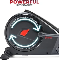Sunny Health & Fitness Premium Smart Trainer Elliptical Machine