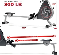 Sunny Health & Fitness Air+ Magnetic Rowing Machine