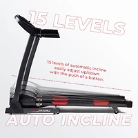 Sunny Health & Fitness Premium Folding Auto-Incline Smart Treadmill