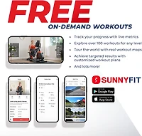 Sunny Health & Fitness Smart Performance Interactive Recumbent Exercise Bike